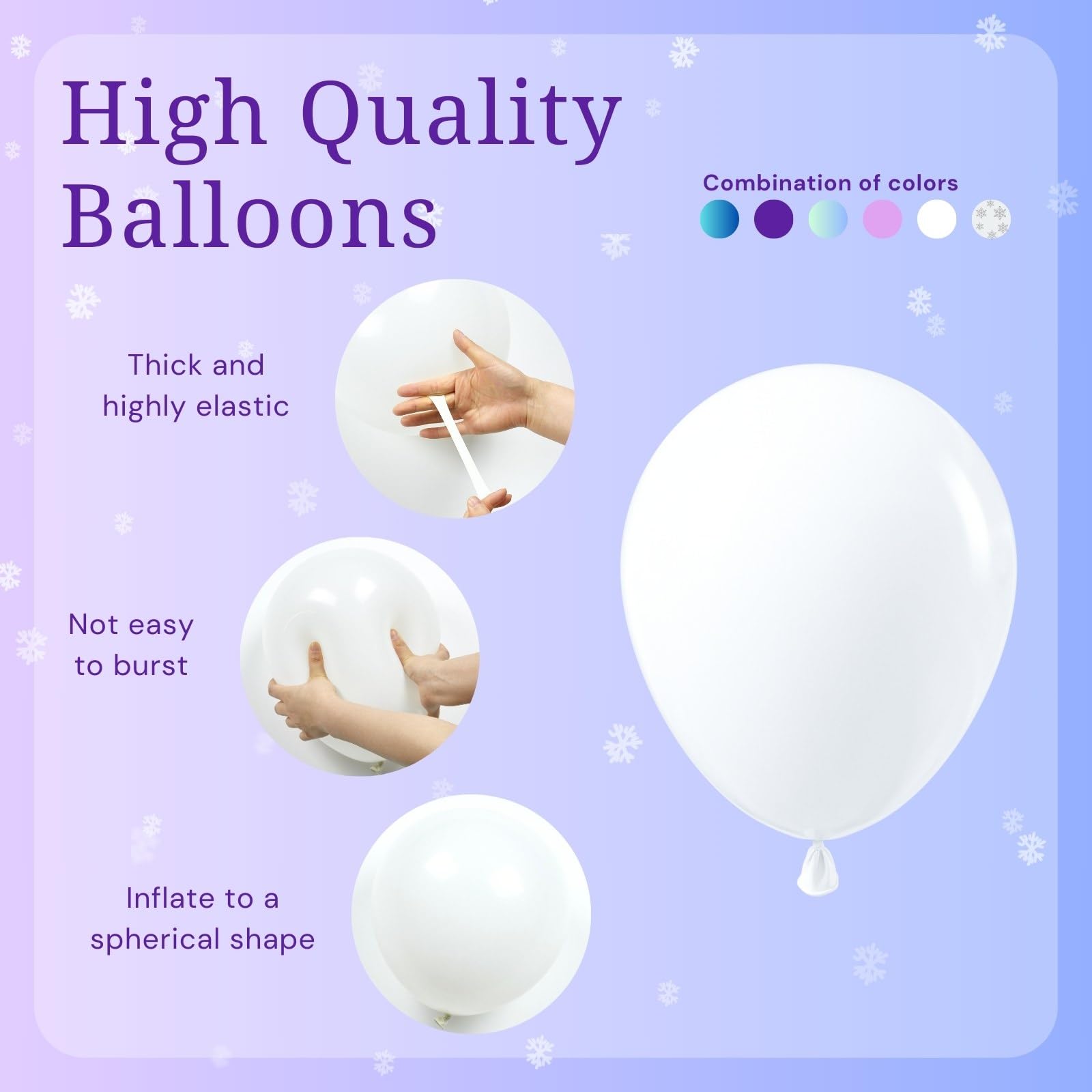 BAUANOOY metallic purple balloon detail for glossy party accents.