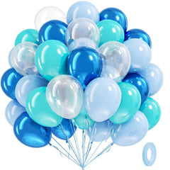 BAUANOOY Ocean Balloons 12in pack enhances under-the-sea decor with bright colors.