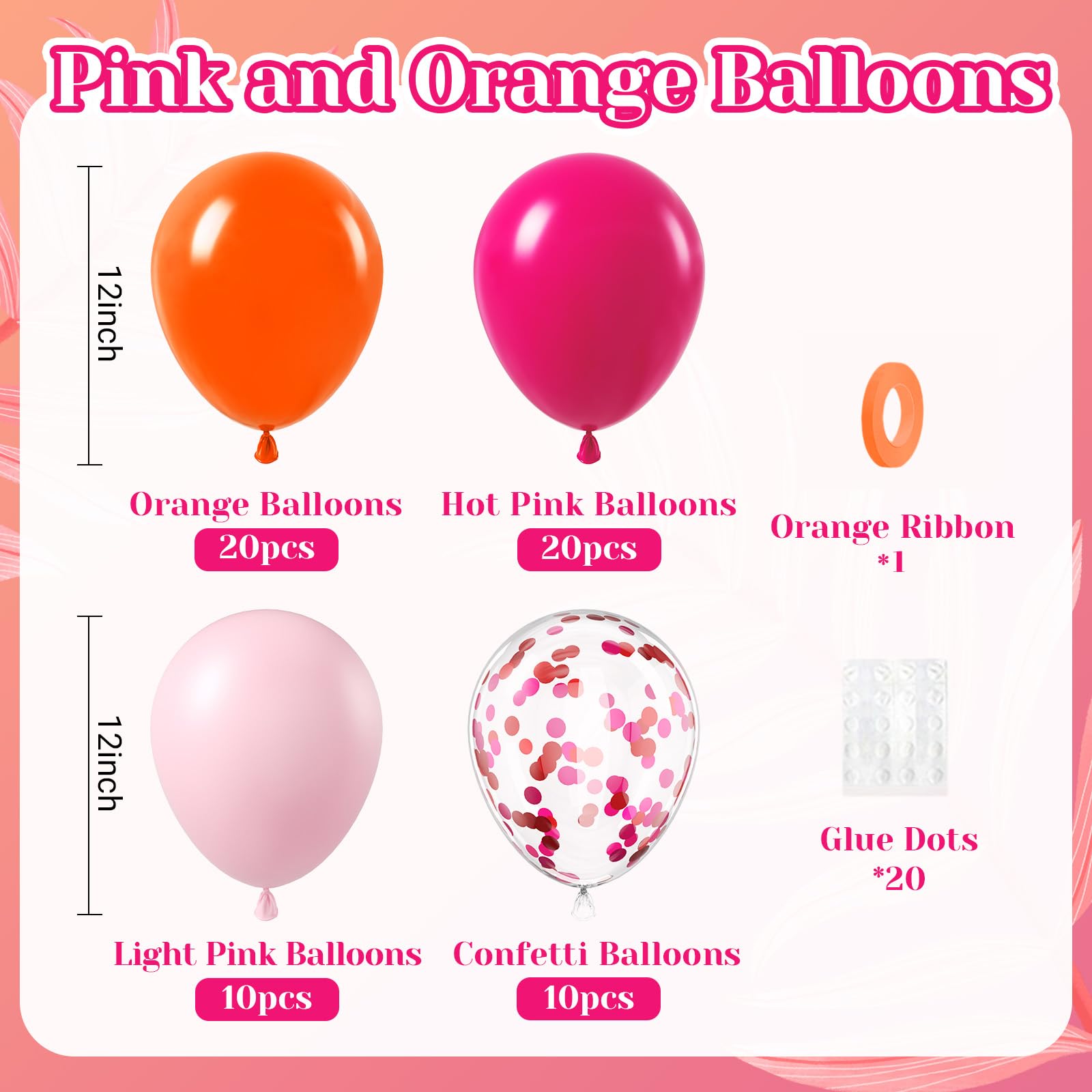 BAUANOOY orange balloons 12in add tropical energy to any celebration