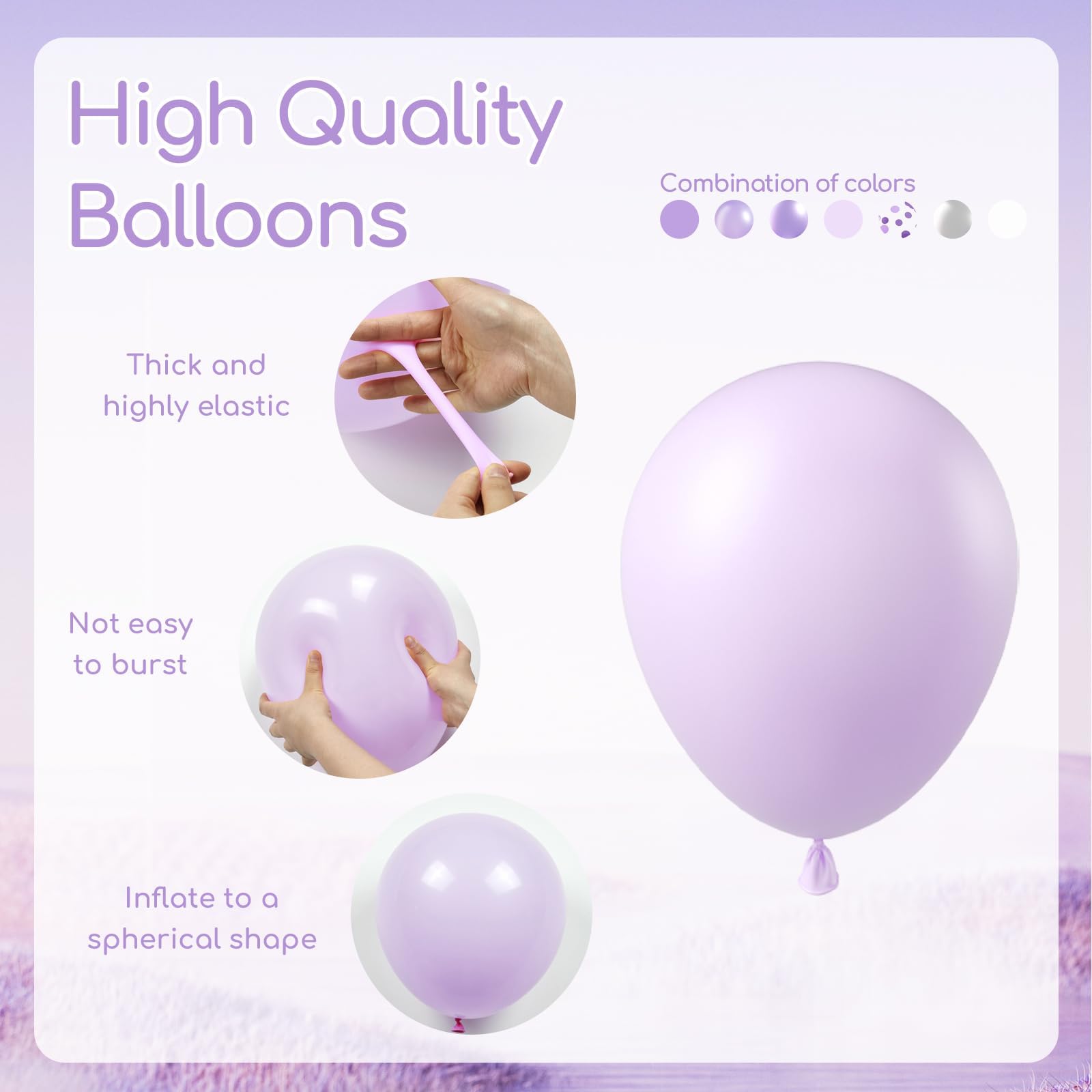 BAUANOOY pearl purple balloons add a refined decorative touch.