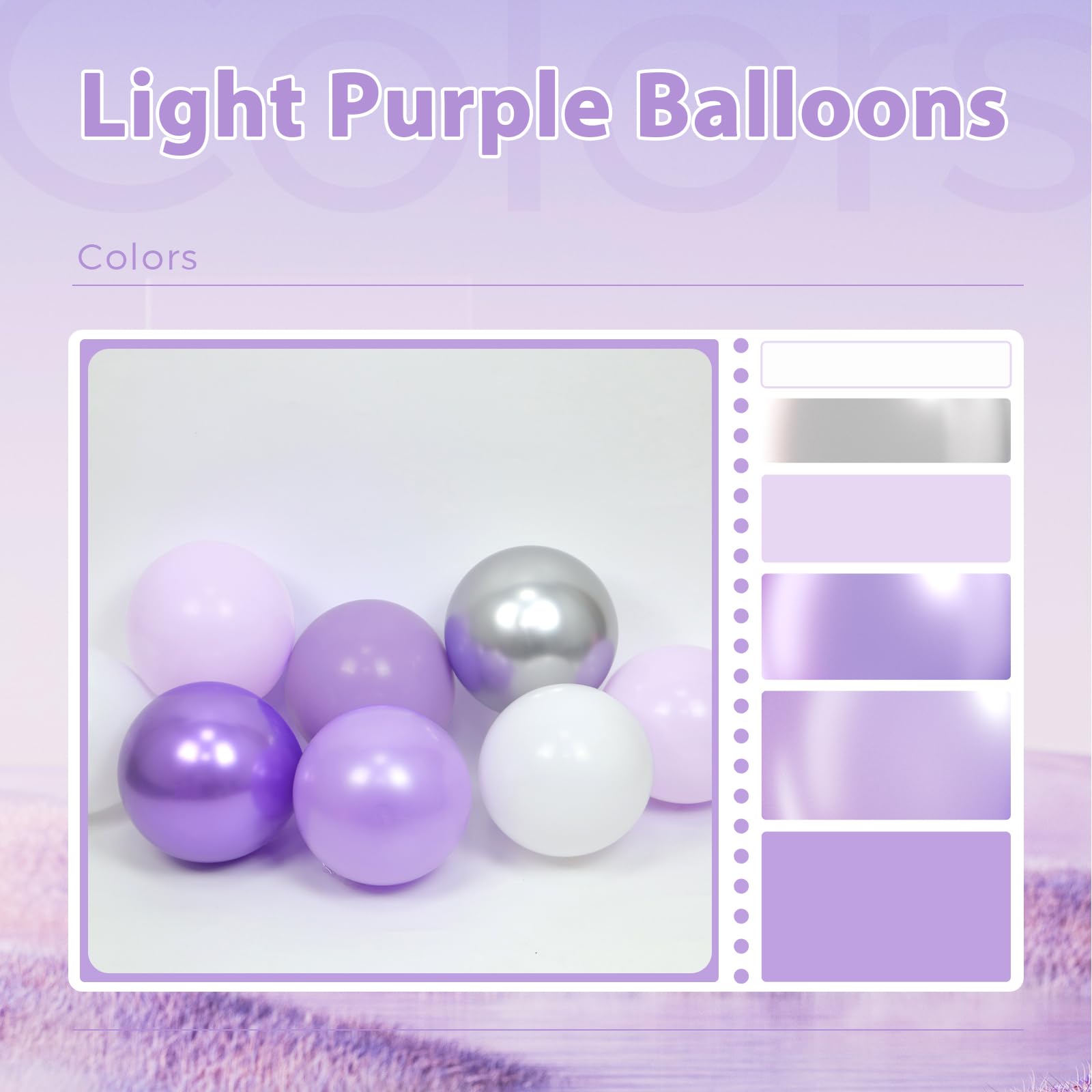BAUANOOY purple confetti balloons create festive accents.