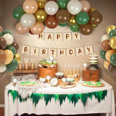 BAUANOOOY cocoa-brown balloons highlight contrast in safari party setups