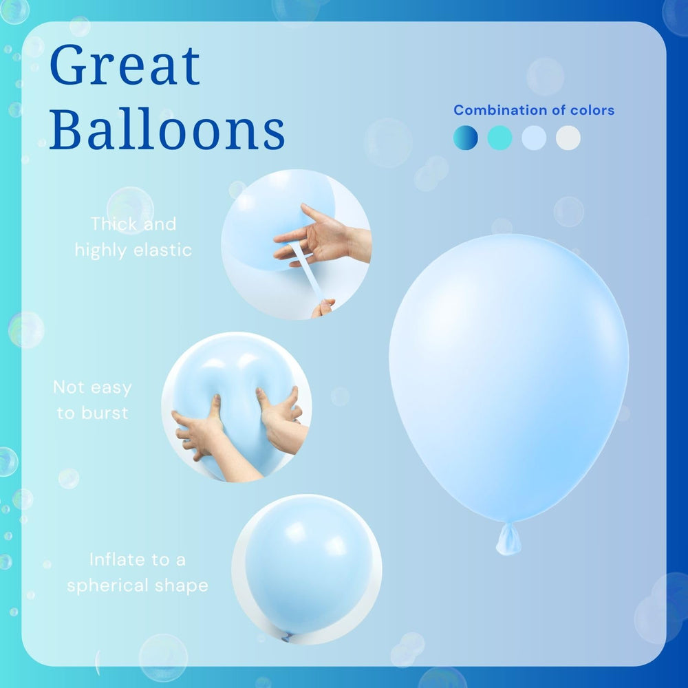 BAUANOOY Teal blue balloons suit aquatic themes beautifully.