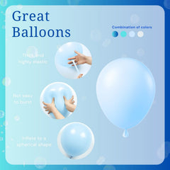 BAUANOOY Teal blue balloons suit aquatic themes beautifully.