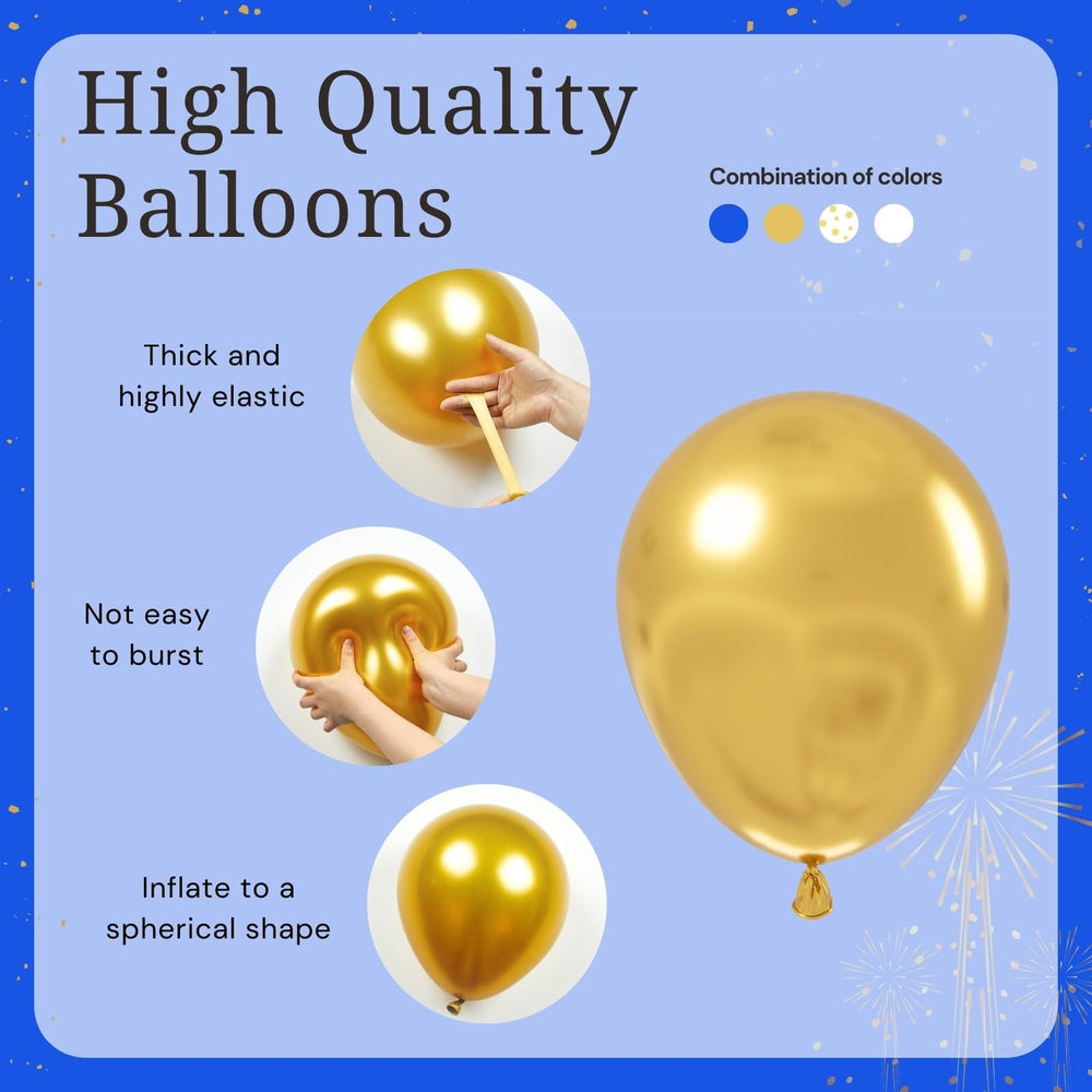 BAUANOOY white balloon with gold confetti for chic contrast