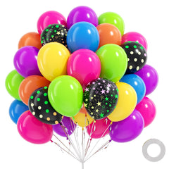 BAUANOOY Neno Balloons yellow 12in for bright neon backdrops