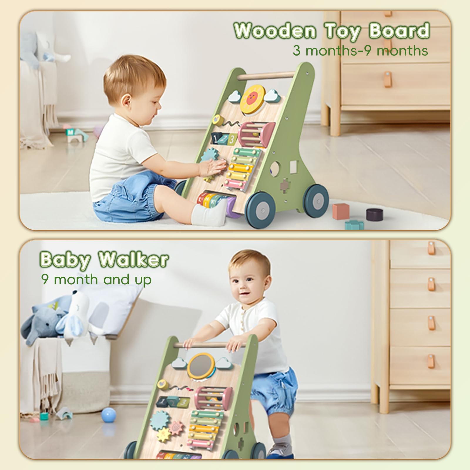 Bautia walker Xylophone panel adds playful music while learning to walk.