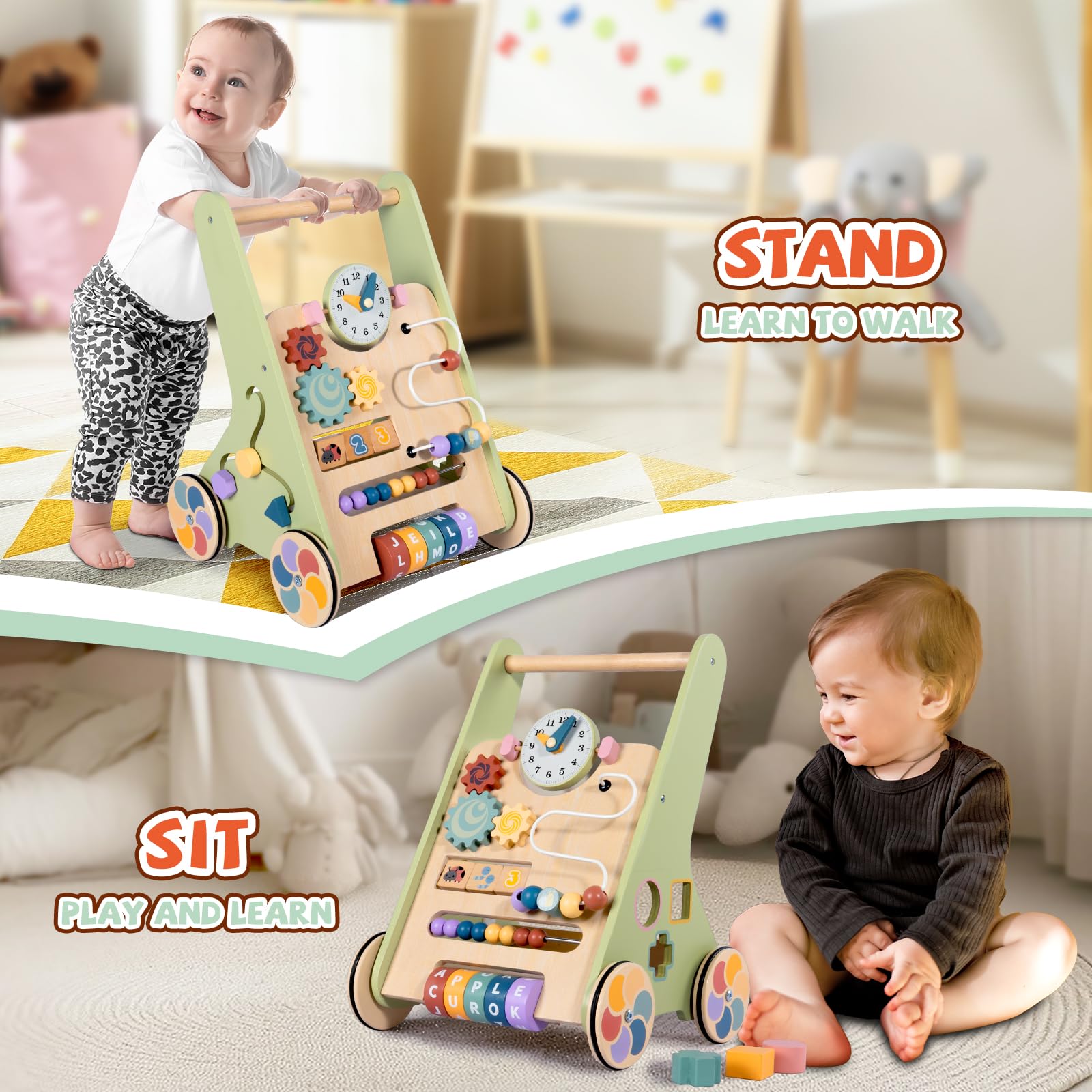 BAUTIA wooden construction walker with durable, smooth finish