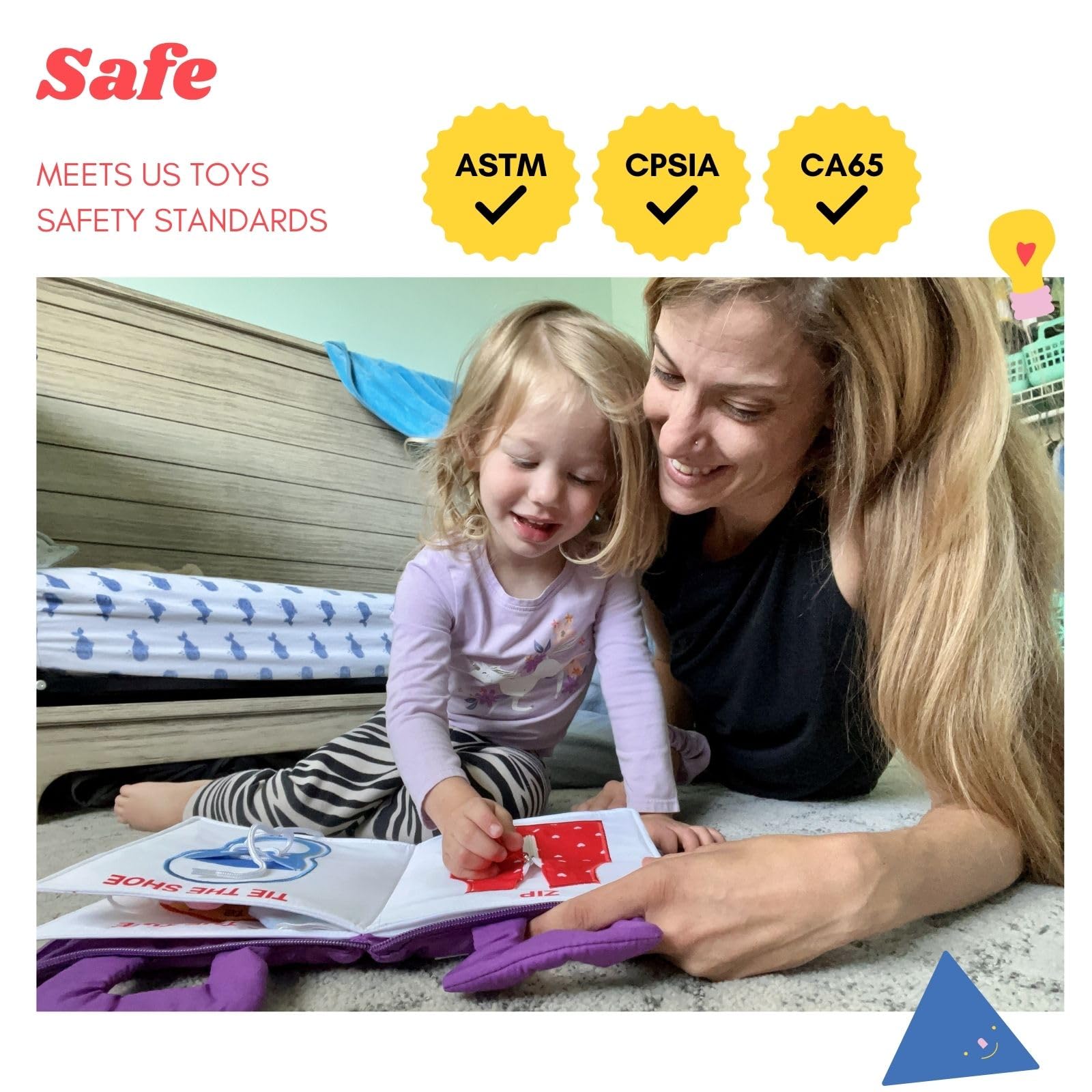 BAVY Quiet Book compact design fits small travel bags.