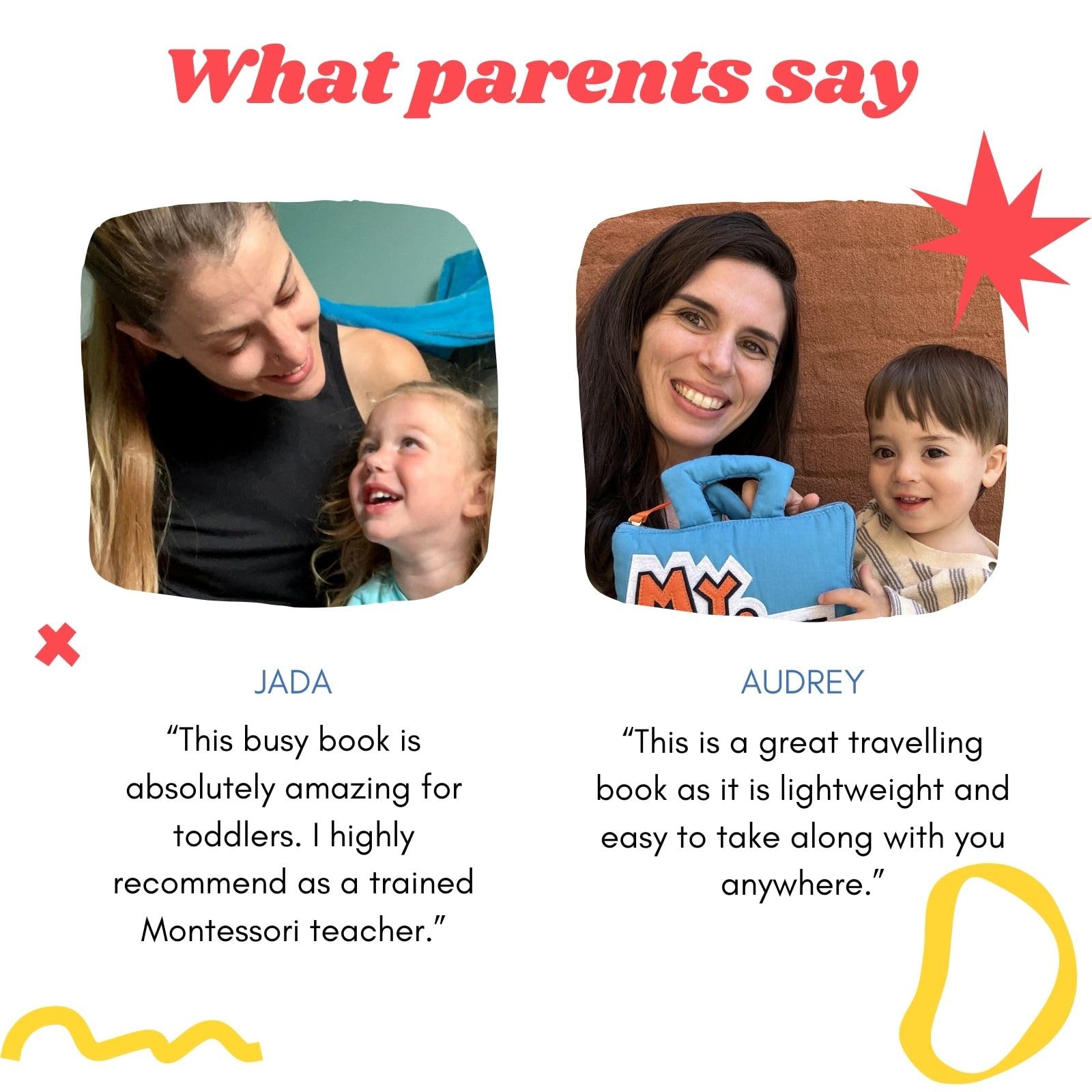 BAVY Quiet Book soft pages provide comforting textures for toddlers.