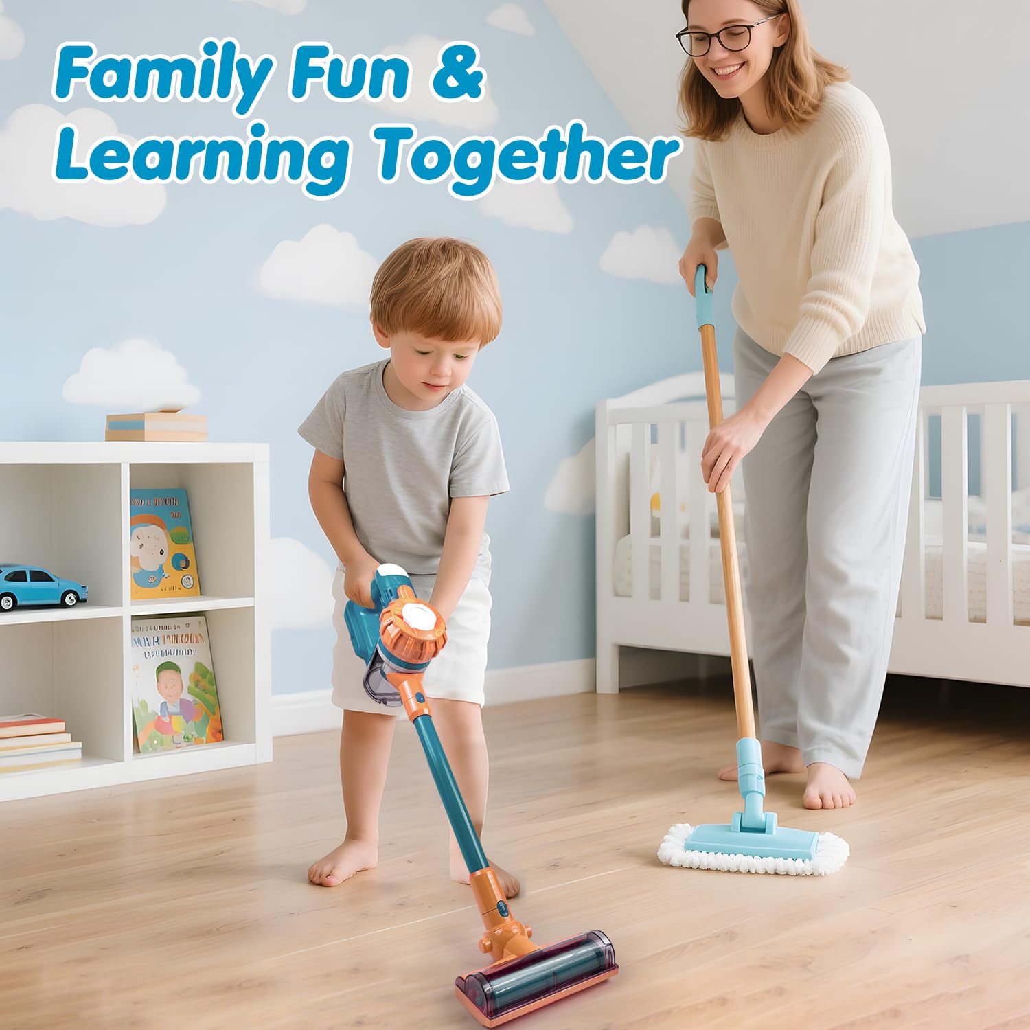 BAYMI 3-in-1 Kids Vacuum Lightweight Design fits small hands.