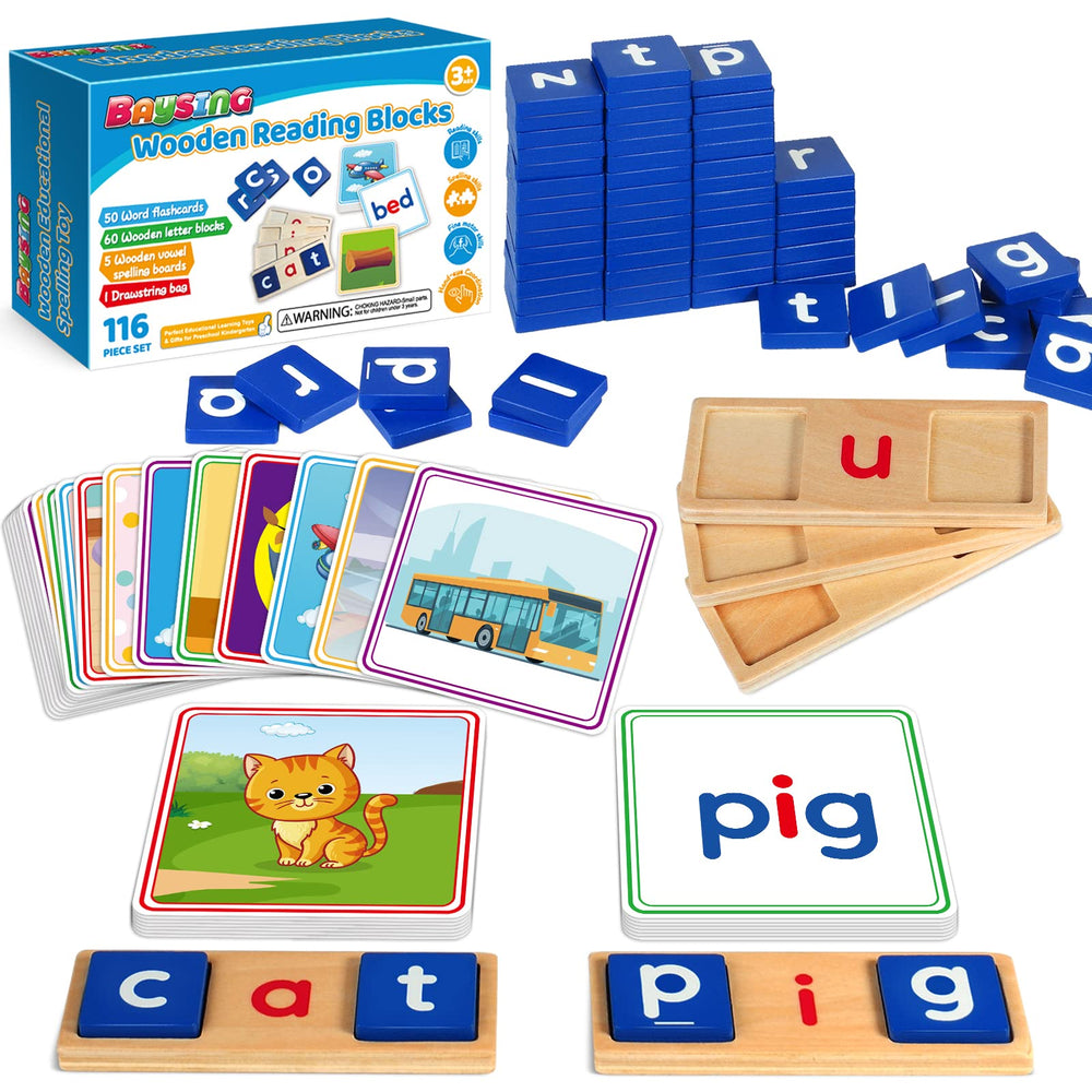 BAYSING short vowel letters toy for early reading and spelling practice.