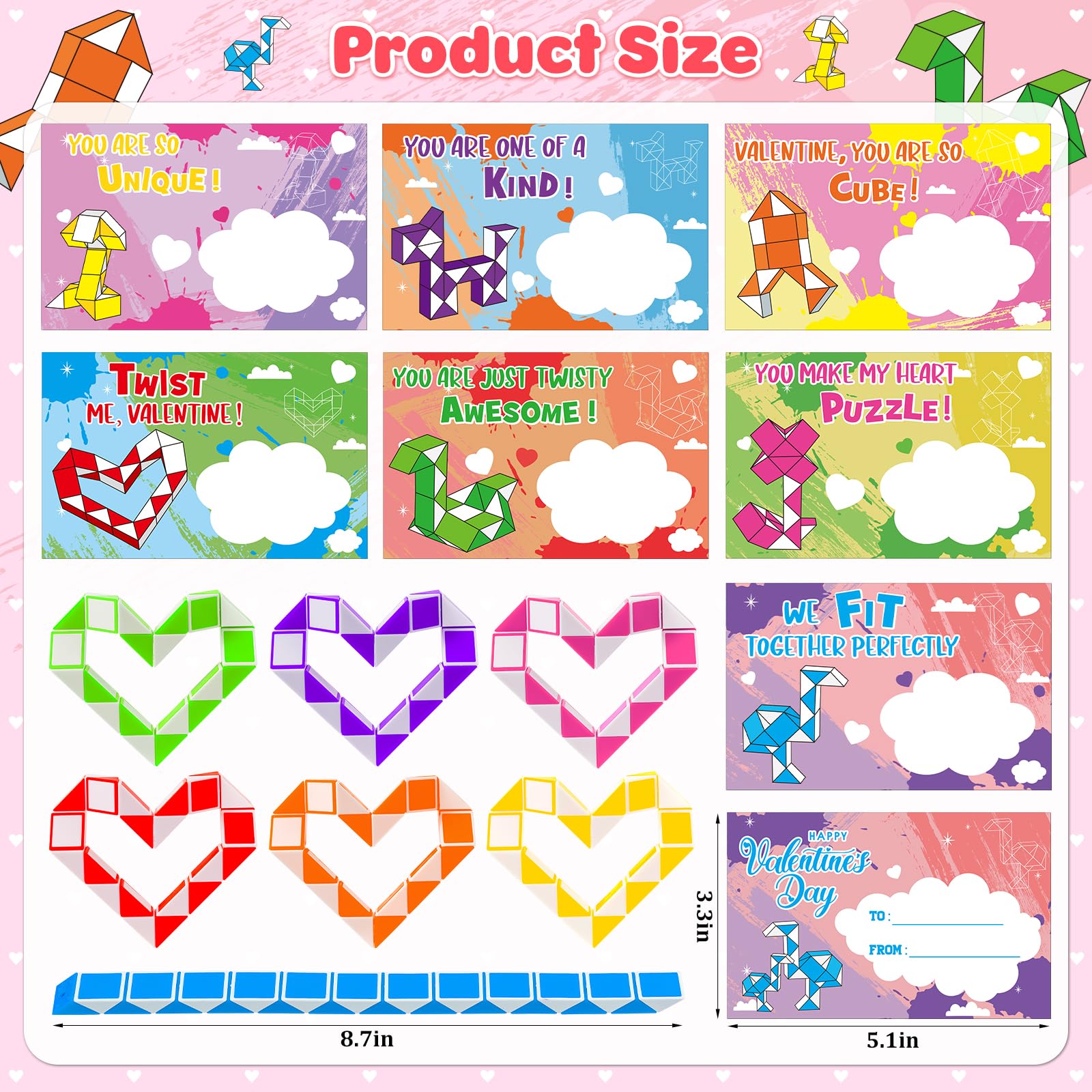 BAYSING Valentine card designs with foldable cube shapes for kids