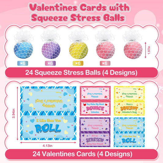 BAYSING Valentines cards 24-piece set with playful messages for kids' exchanges.
