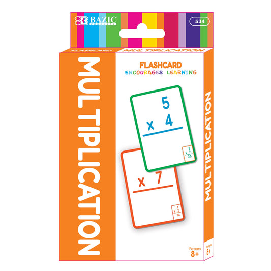 BAZIC Multiplication Flash Cards deck of 36 cards for quick, portable math practice.