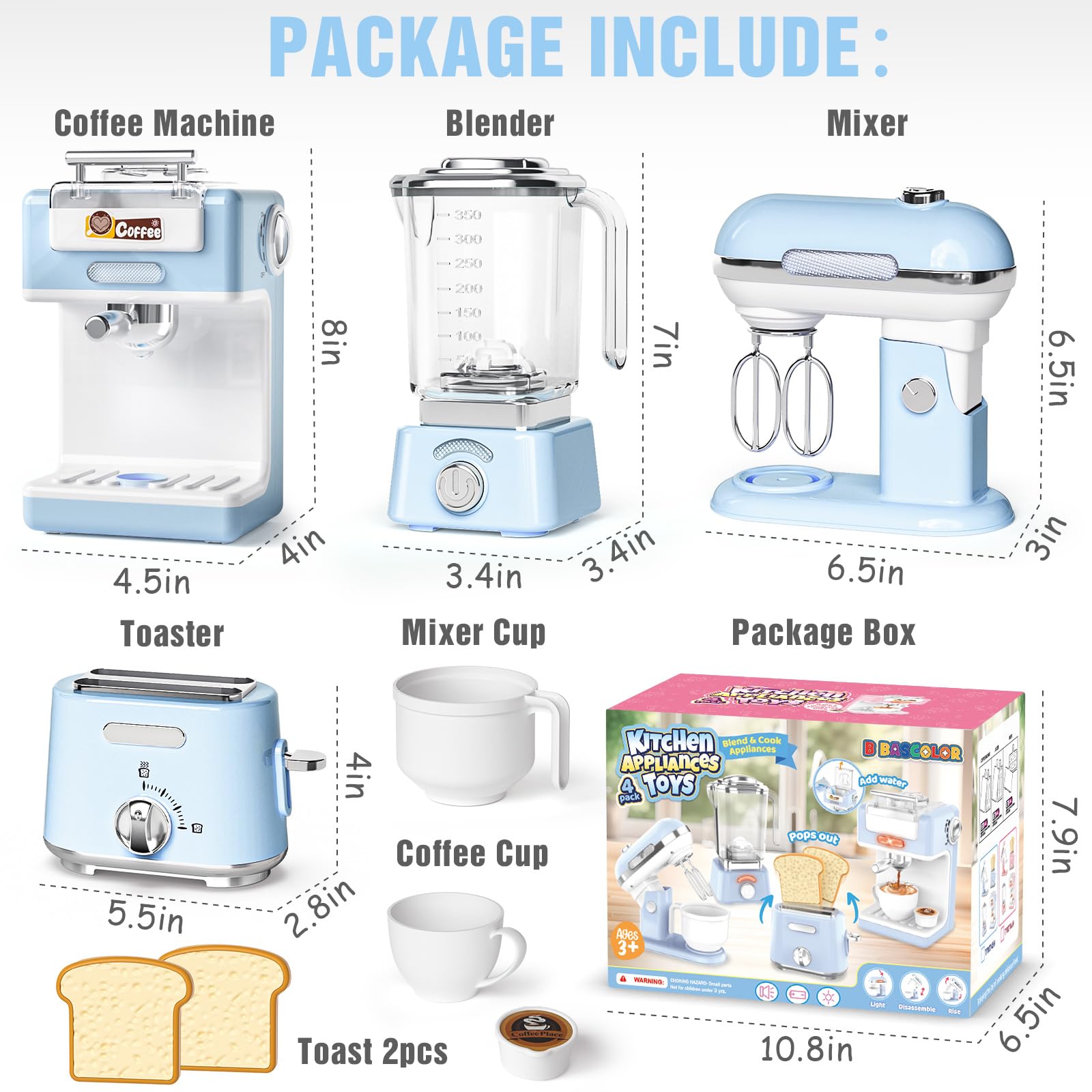 B Bascolor toaster with popping sounds enhances pretend breakfast moments
