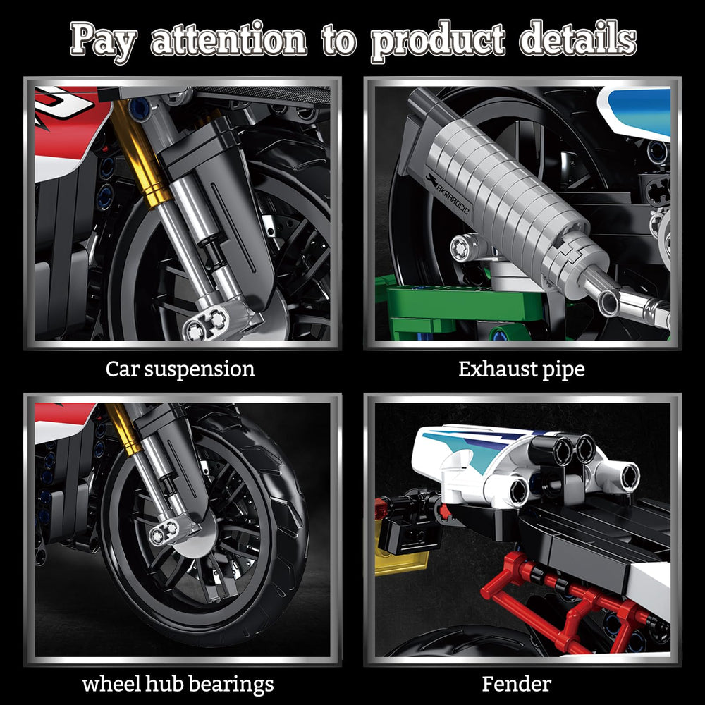 BBEUU 1000RR gearbox and chain provide authentic mechanical aesthetics.