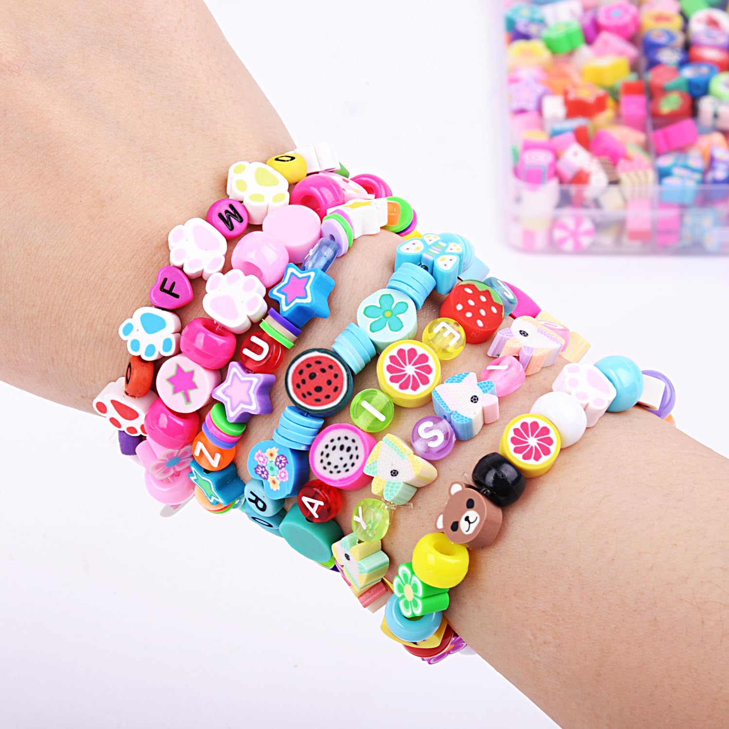 BBita transparent colored letter beads for creative designs.