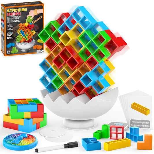 BBnote 70PCS Stack Game base setup for balanced family play