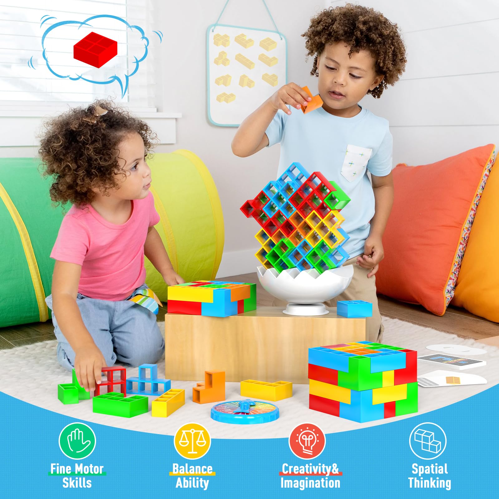 BBnote 70PCS Stack Game family friendly blocks for all ages