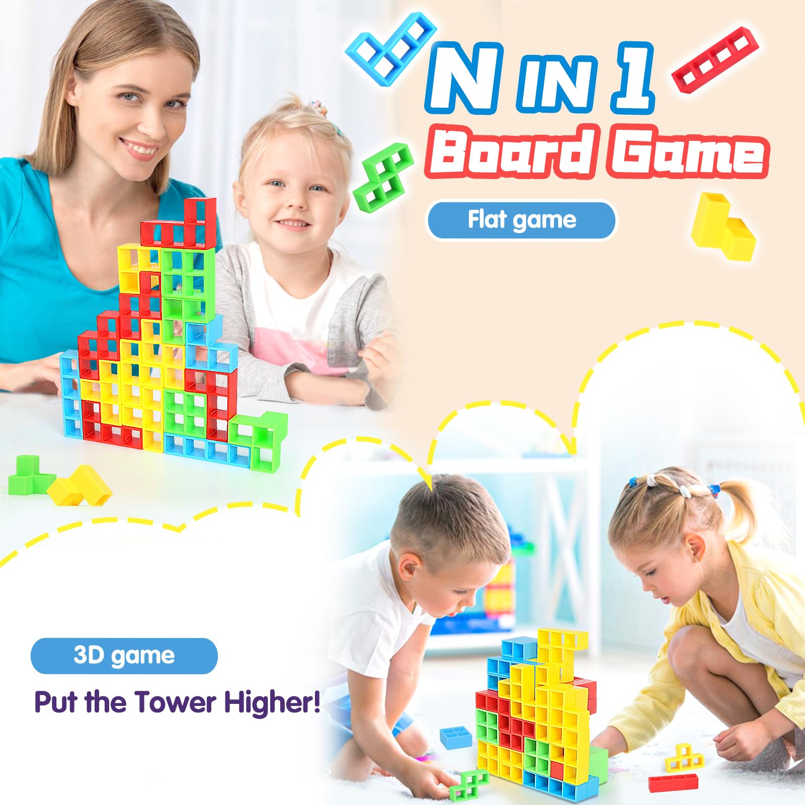 BBnote ABS plastic blocks shown for durable stacking fun.