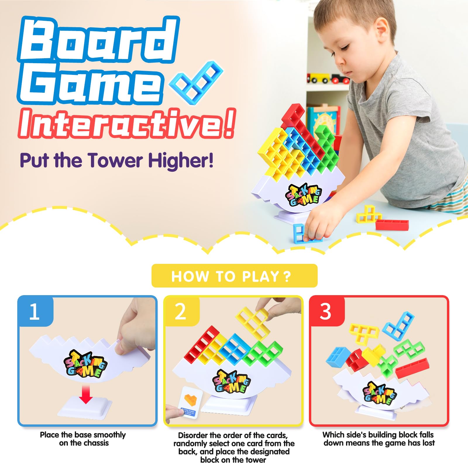 BBnote four-player balancing tower encouraging teamwork and concentration.