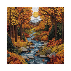 BBOLDIN Autumn forest scene puzzle pieces ready for family activity.