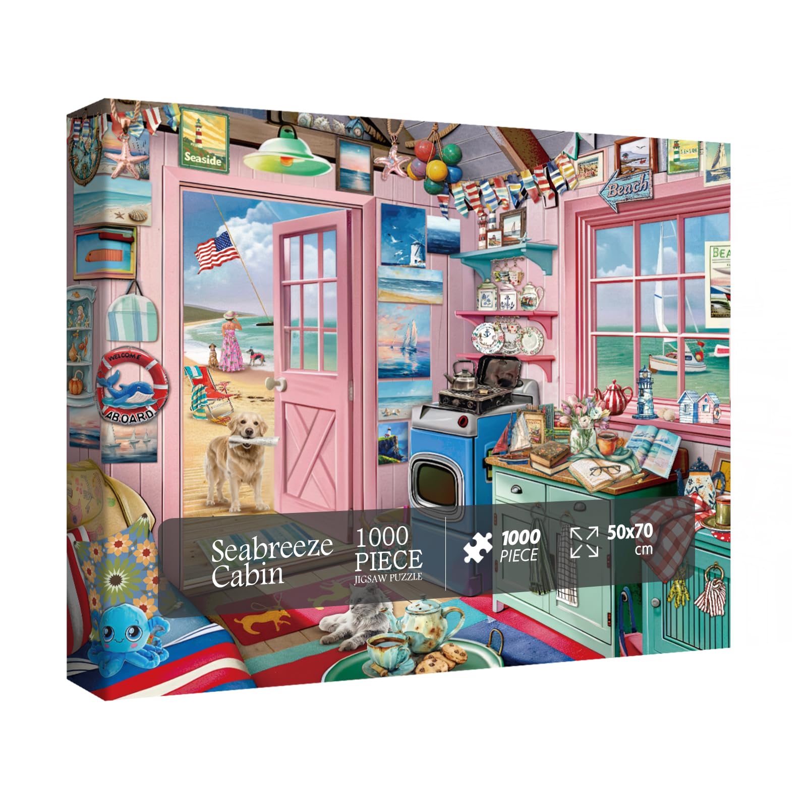 BBOLDIN Beach Summer House Puzzle packaging, gift-ready presentation for shoppers