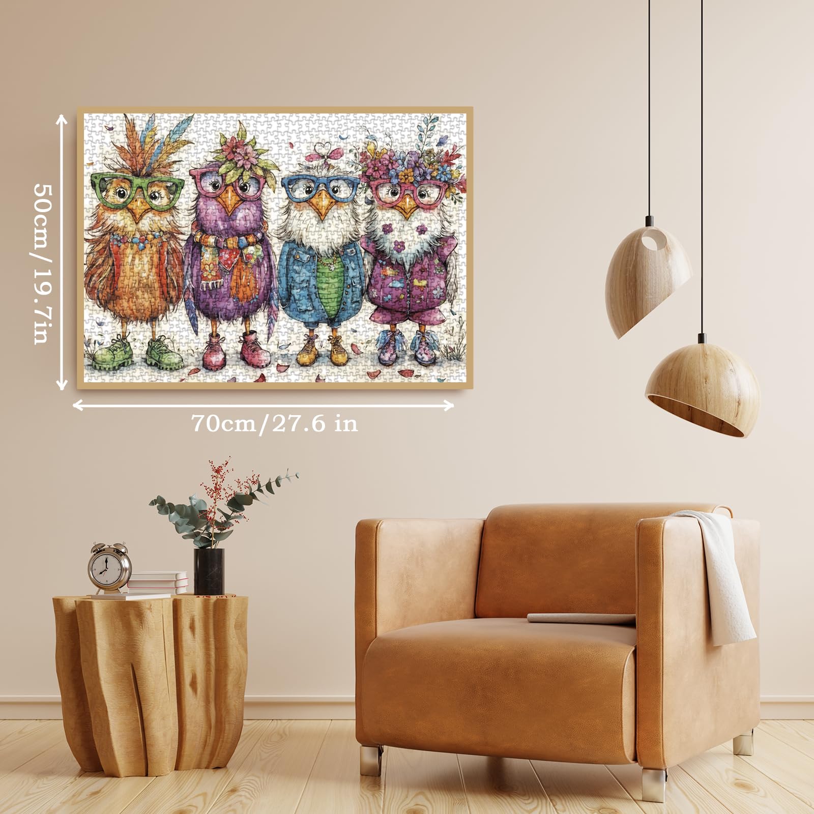 BBOLDIN Colorful Chicken Puzzles glasses detail showcasing stylish characters