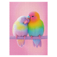 BBOLDIN love birds on branch puzzle art highlights a cozy pink scene for relaxing evenings