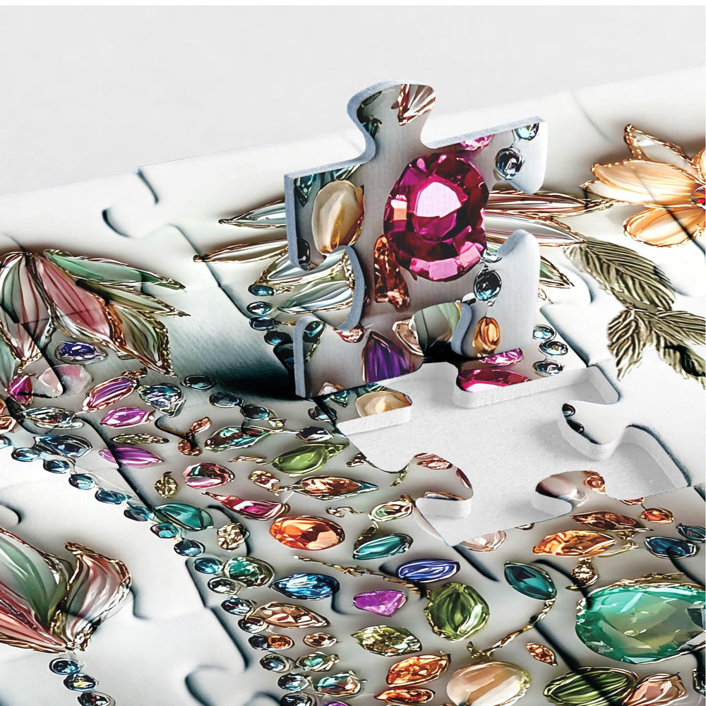 BBOLDIN Crystal Elephant Puzzle elephant artwork surrounded by floral motifs for elegant decor.