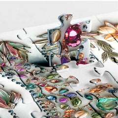 BBOLDIN Crystal Elephant Puzzle elephant artwork surrounded by floral motifs for elegant decor.