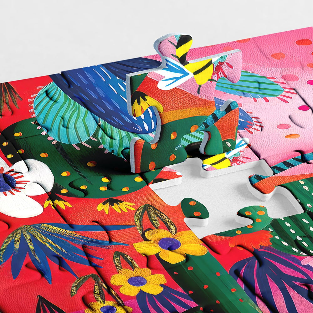 BBOLDIN desert landscape with radiant sun captures vivid hues for art-inspired puzzling.