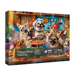 BBOLDIN dog puppy pizza puzzle cover for adults and family-friendly entertainment