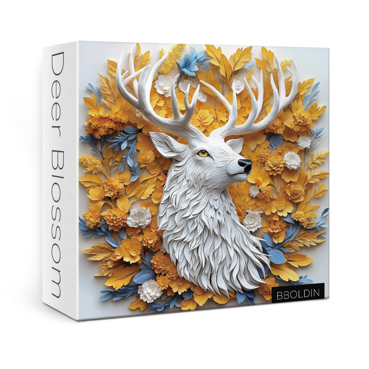 BBOLDIN Fall Deer Flower puzzle 1000 pieces reveals tranquil autumn scene for cozy evenings.