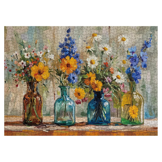 BBOLDIN flowers in glass vases image highlights colorful centerpiece inspiration.