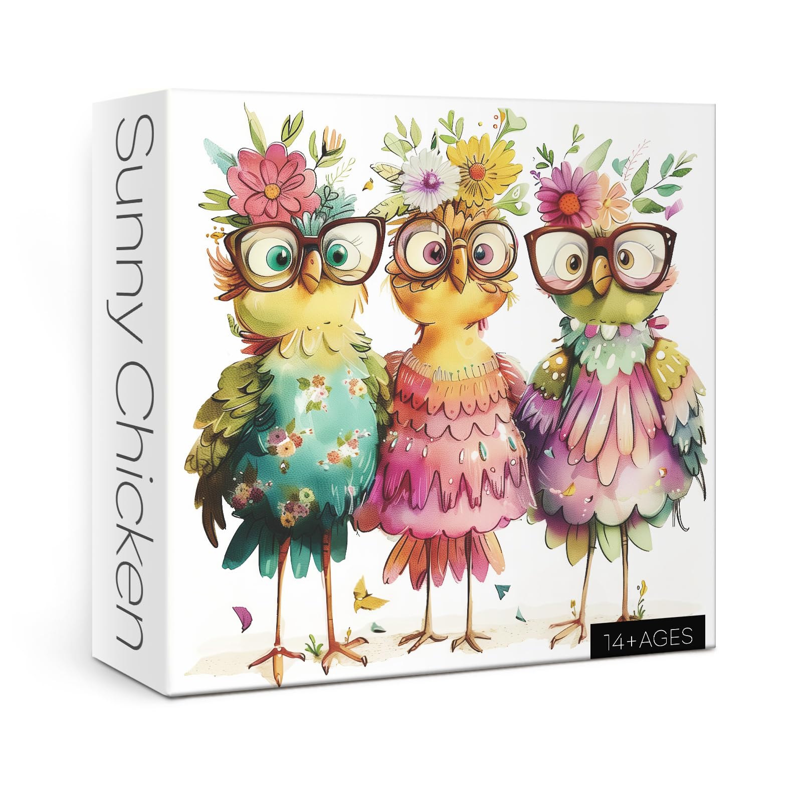BBOLDIN funny chicken puzzles box with poster provides clear assembly reference