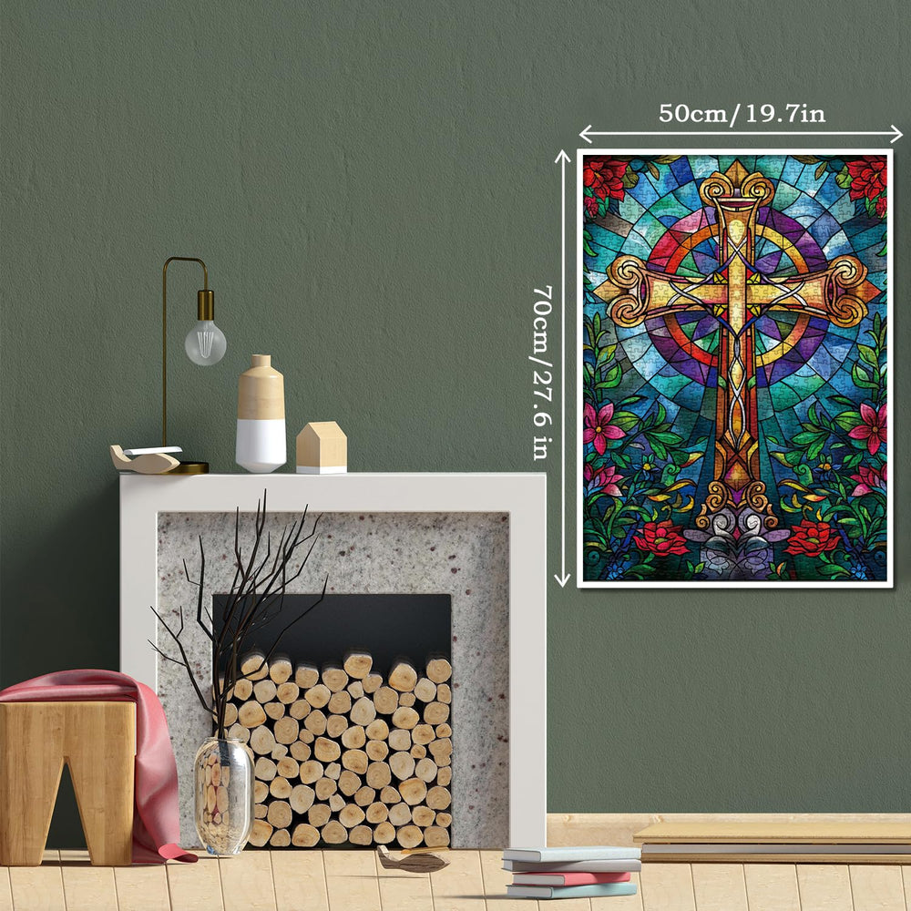 BBOLDIN HD oil print cross puzzle showing high-clarity imagery for awe-inspiring assembly