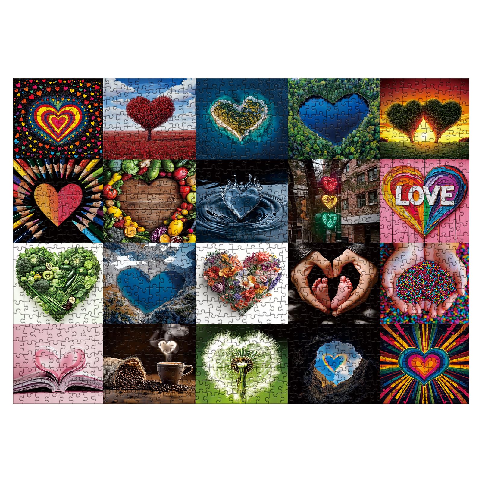 BBOLDIN Love Heart Puzzles 1000-piece puzzle reveals vibrant colors for cozy evenings.