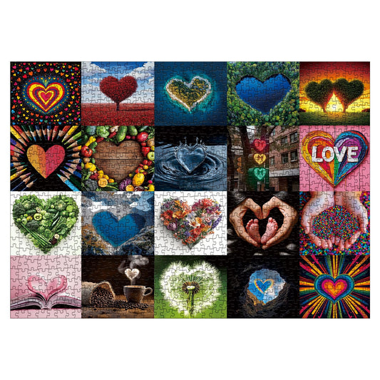 BBOLDIN Love Heart Puzzles 1000-piece puzzle reveals vibrant colors for cozy evenings.