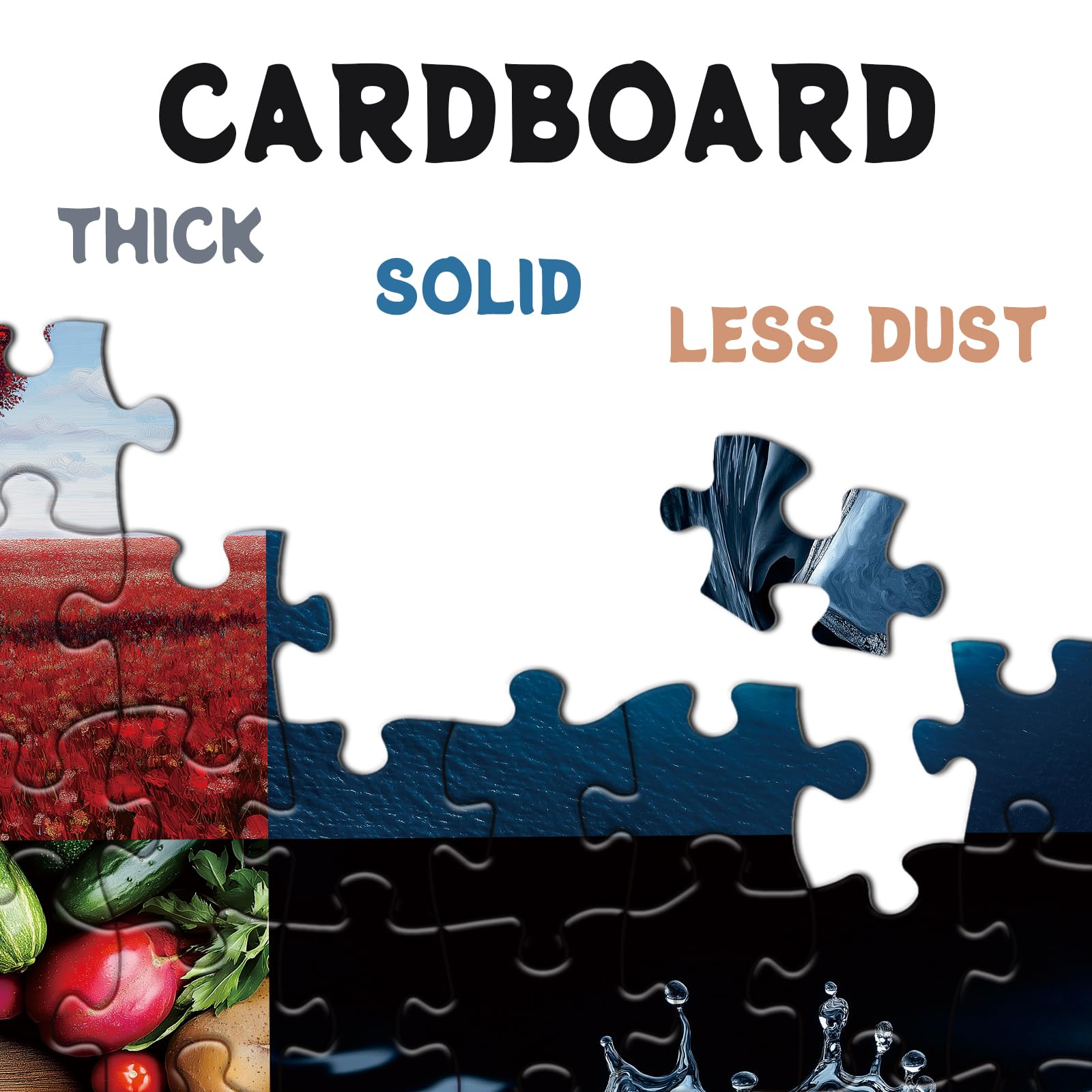 BBOLDIN Odorless cardboard keeps puzzling sessions clean and comfortable.