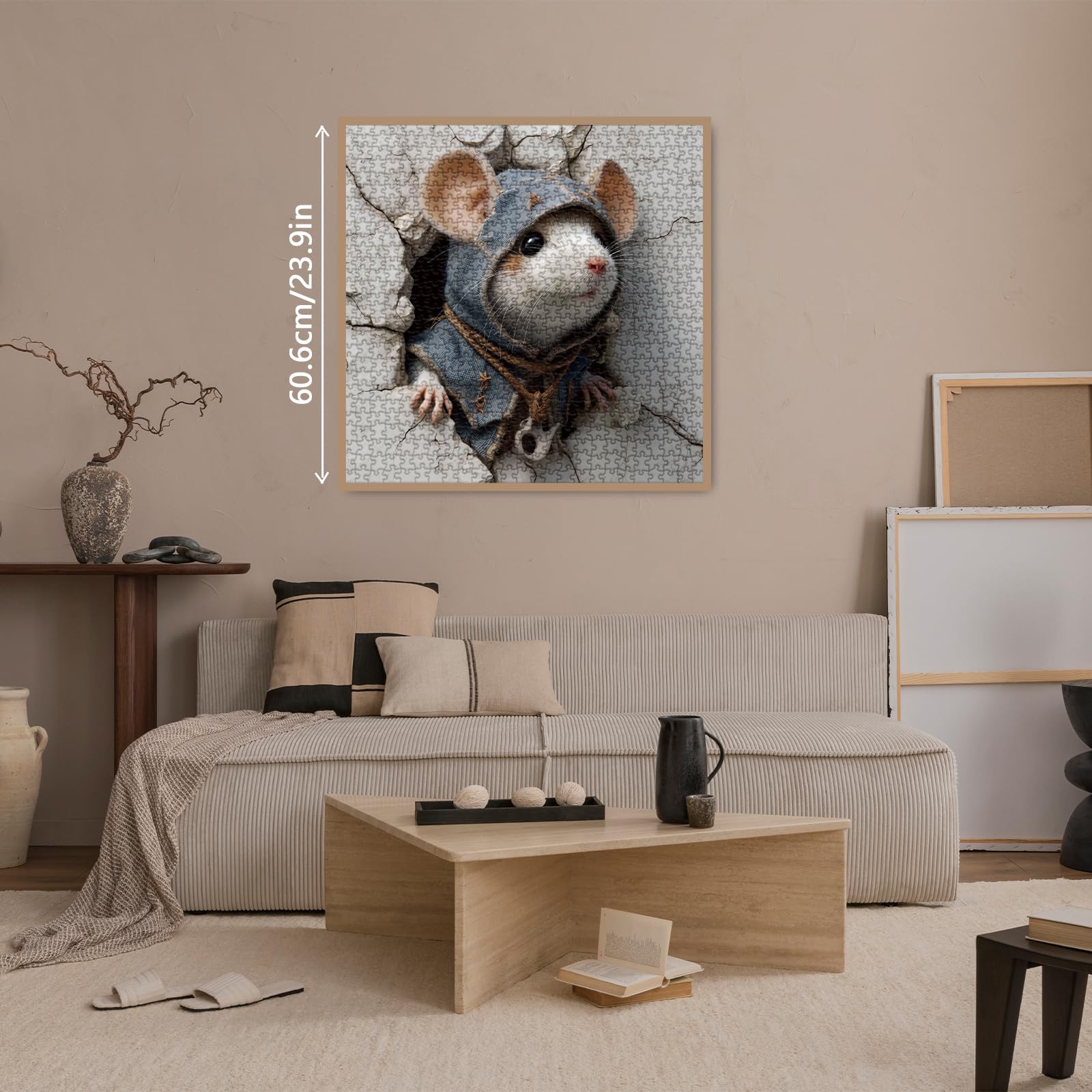 BBOLDIN Mouse Puzzle wall-cracked-stone scene adds playful mystery.