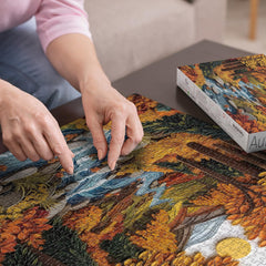 BBOLDIN Papercut autumn leaves design highlights vivid hues for relaxing puzzling.