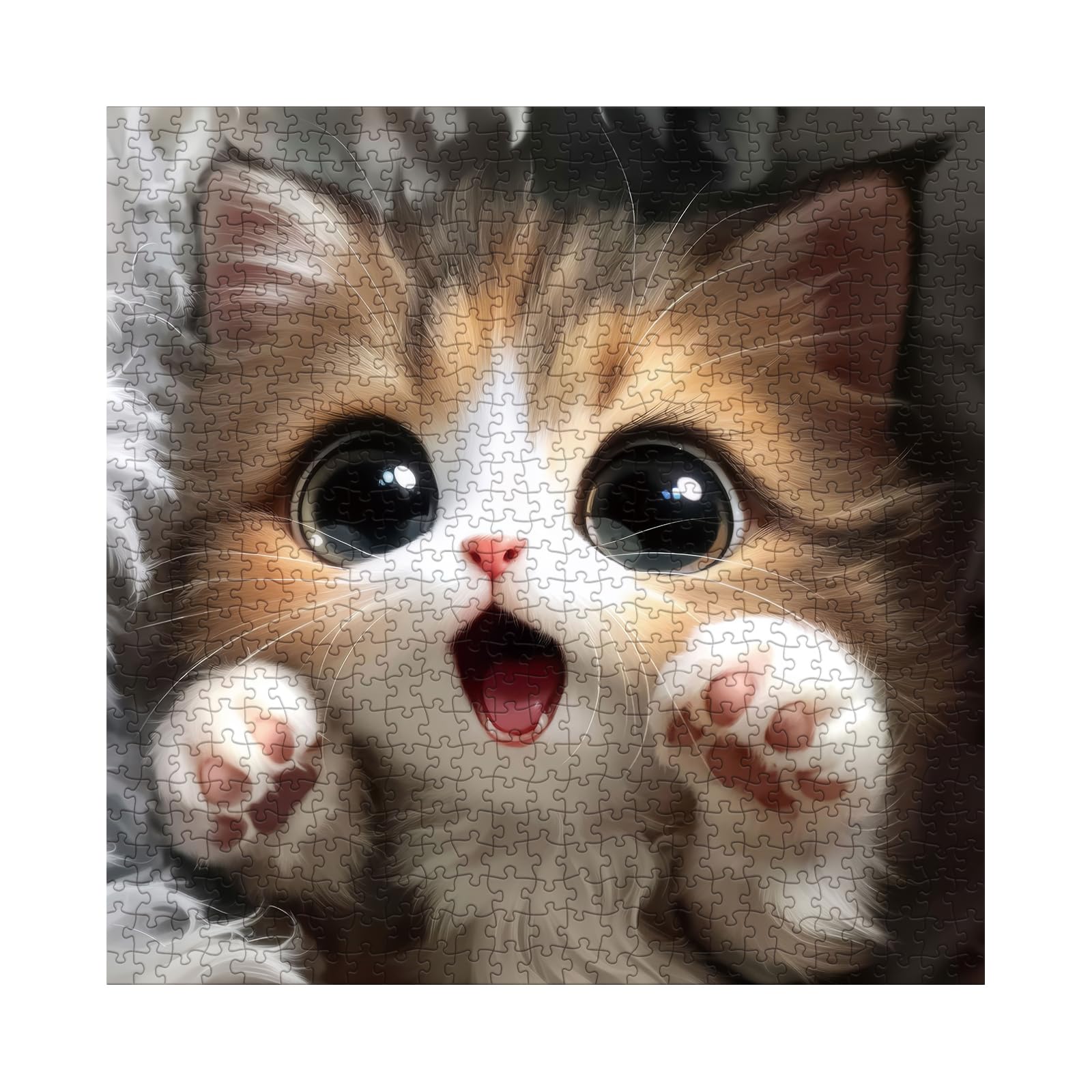 BBOLDIN Pretty Kitty Art Jigsaw Puzzle shows a fluffy kitten with sparkling eyes.
