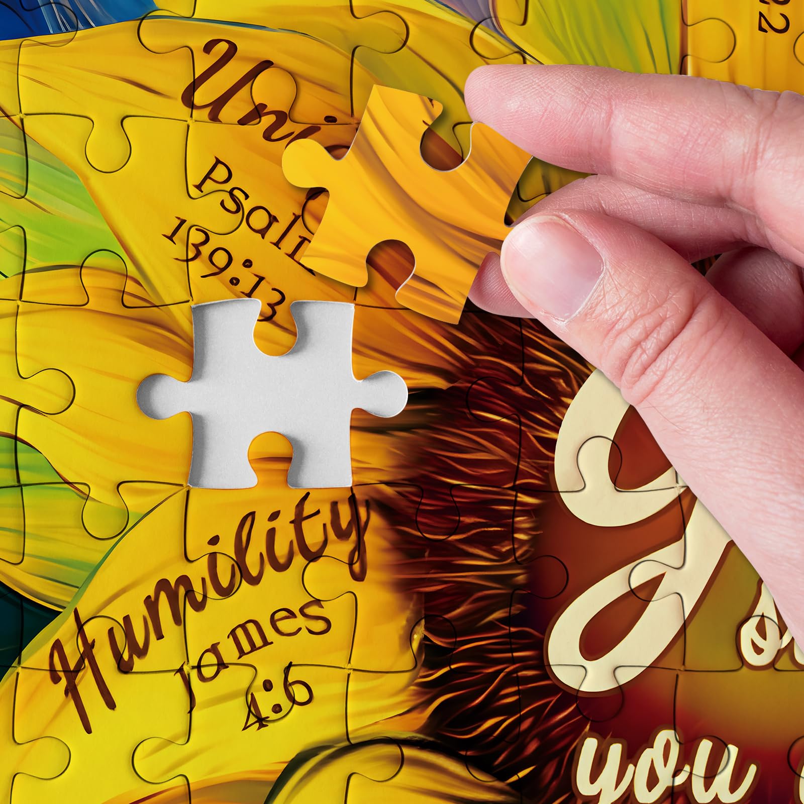 BBOLDIN Rainbow Sunflower Puzzle 1000 pieces with back labels for easy sorting