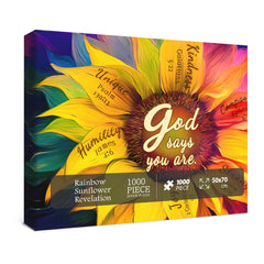 BBOLDIN Rainbow Sunflower Puzzle poster included previews vibrant colors for setup