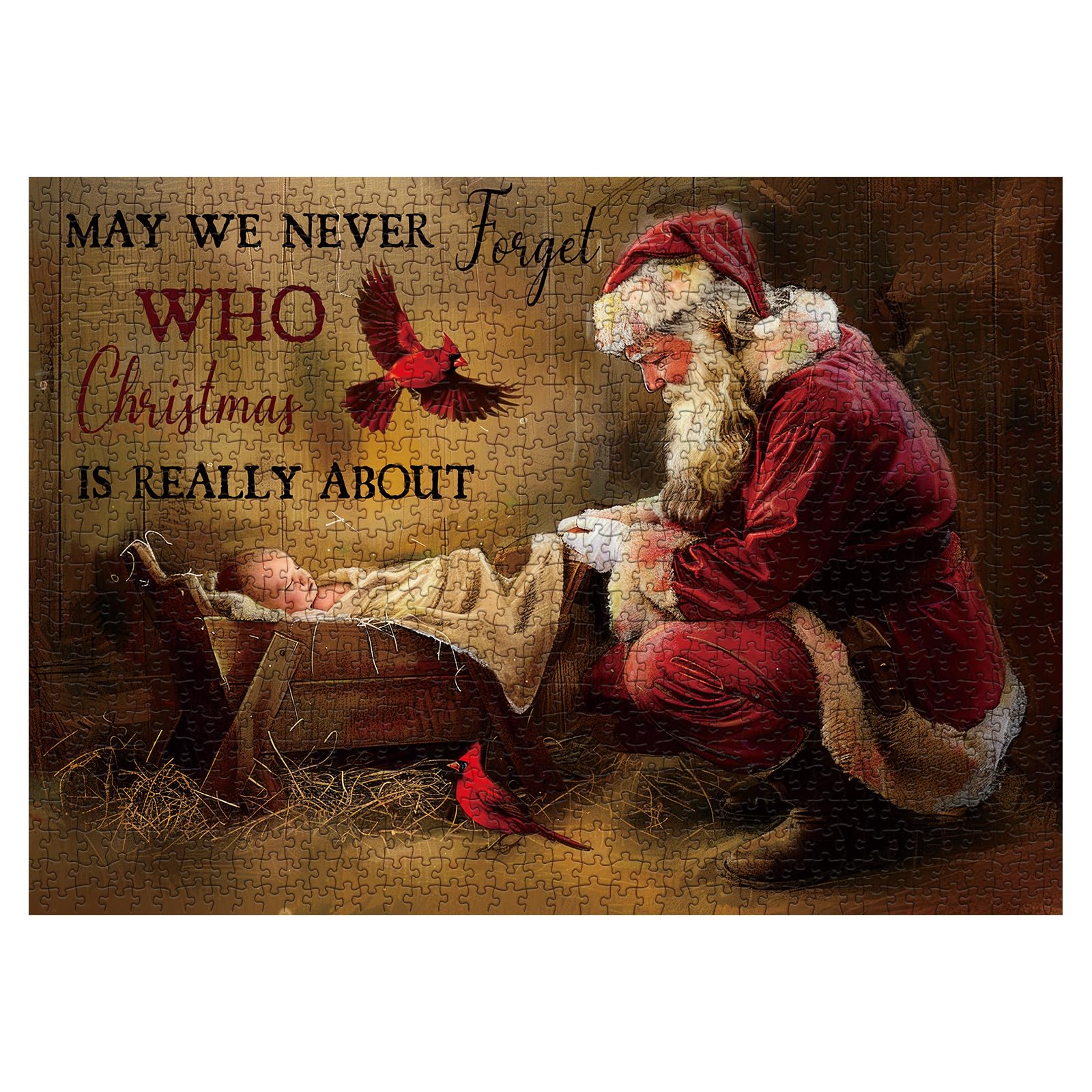 BBOLDIN Santa Claus jigsaw in sturdy box ideal for cozy holiday evenings.