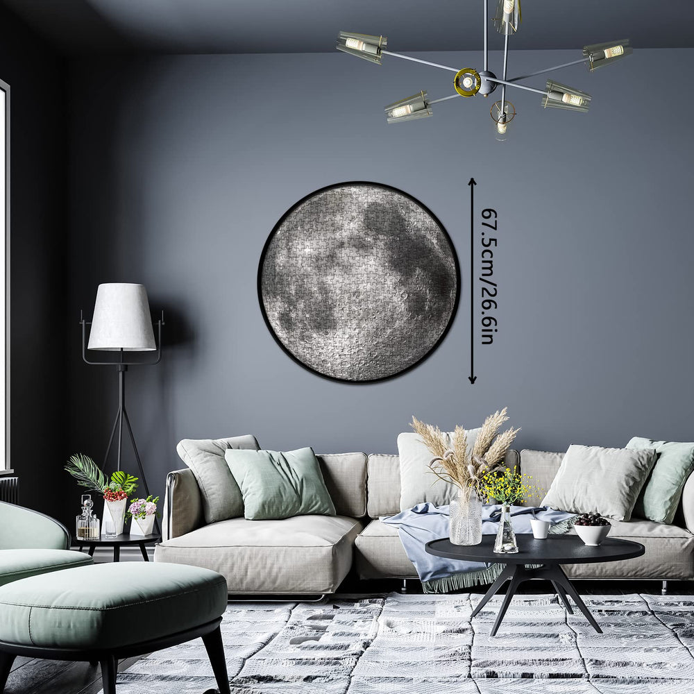 BBOLDIN Space Moon Round Puzzle moon detail invites meditative concentration.