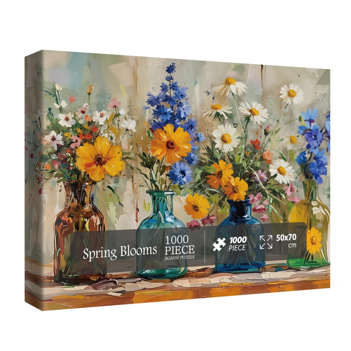 BBOLDIN spring flower puzzle box showing vibrant blooms for family puzzle night.