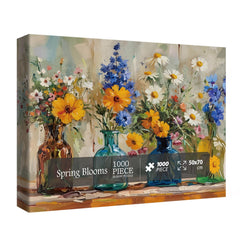 BBOLDIN spring flower puzzle box showing vibrant blooms for family puzzle night.